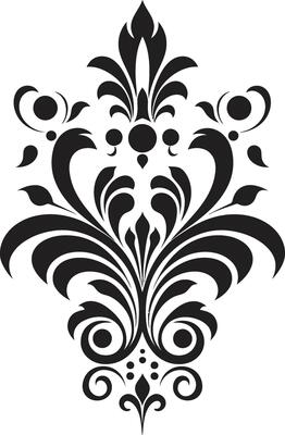 Delicate Scrollwork Intricate Flourish Black Element