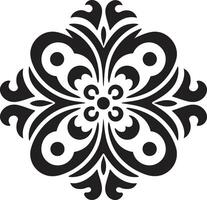 Ornate Elegance Exquisite Filigree Black vector