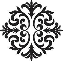 Intricate Adornment Black Element Minimalist Flourish Decorative vector