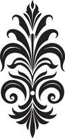 elegante elegancia negro emblema elegante ornamental toque vector