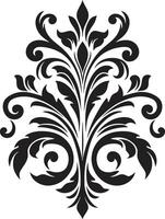 Refined Decorum Black Emblem Vintage Intricacy Decorative vector