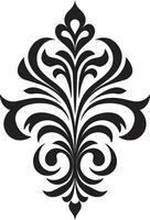 Graceful Etchings Decorative Emblem Detailed Symmetry Black Emblem vector