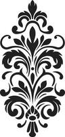 Intricate Charm Decorative Minimalistic Detail Black Ornament vector