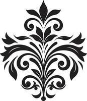 Subtle Elegance Black Ornamental Graceful Etchings Decorative Emblem vector