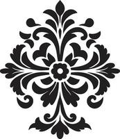 detallado simetría negro emblema elegante decoro ornamento vector