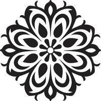 elegante florece negro emblema elegante grabados decorativo emblema vector