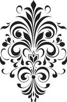 Clásico elegancia ornamento agraciado arte negro elemento emblema vector