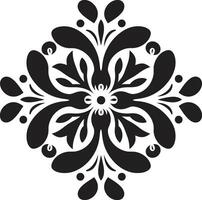 Timeless Elegance Black Ornament Emblem Intricate Accents Decorative vector