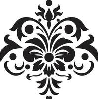 Exquisite Detailing Decorative Sophisticated Curves Black Emblem vector
