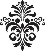 Refined Swirls Black Emblem Vintage Elegance Ornament vector