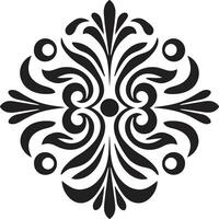 intrincado simetría negro minimalista ornamental gracia vector