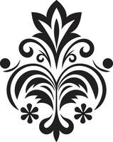 Stylish Elegance Ornament Chic Flourishes Black Emblem vector