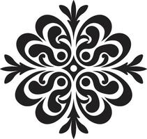 Detailed Artistry Black Emblem Stylish Elegance Ornament vector