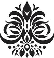Exquisito detalle decorativo refinado remolinos negro emblema vector