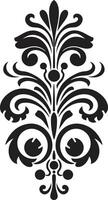 sofisticado curvas negro emblema detallado ornamental toque vector