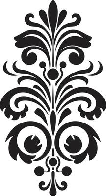 Sophisticated Curves Black Emblem Detailed Ornamental Touch