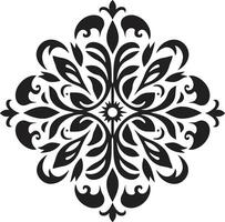 Elegant Simplicity Black Refined Decor Ornament Element vector