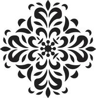 Intricate Detailing Black Minimalist Adornments Black Element Emblem vector