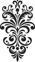 elegante complejidades ornamento florido elegancia negro emblema vector
