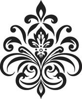 Ornate Symmetry Decorative Refined Details Black Emblem vector