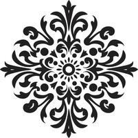 Refined Decor Ornament Element Vintage Elegance Black vector