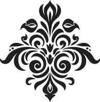 Detailed Scrollwork Ornament Emblem Stylish Ornamentation Black Emblem vector