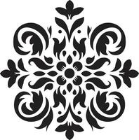 Elegant Intricacy Black Ornament Minimalist Artistry vector