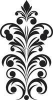 Chic Etchings Decorative Emblem Subtle Grandeur Black vector
