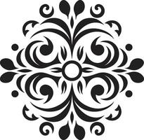 Delicate Scrolls Black Emblem Stylish Ornamentation Element vector