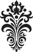 Classic Touch Decorative Elegant Intricacy Black Ornament vector