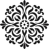 intrincado simetría negro minimalista ornamental gracia vector