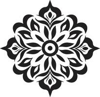 sofisticado encanto minimalista ornamento negro vector