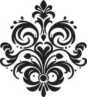 Chic Elegance Decorative Intricate Symmetry Black Ornament vector