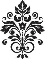 Intricate Style Element Minimalistic Elegance Black vector