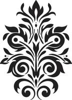 Chic Elegance Black Decorative Element Intricate Symmetry Decorative vector
