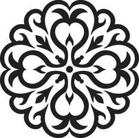 Intricate Symmetry Decorative Minimalist Ornamental Grace Black vector