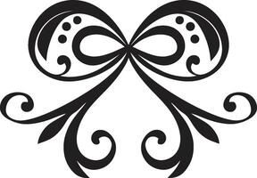 Stylish Ribbon Elegance Black Emblem Chic Ribbon Detailing Decorative vector