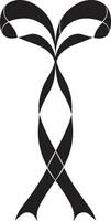 Ornate Ribbon Embellishments Decorative Ribbon Exquisite Ribbon Flourish Black Emblem vector