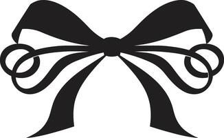 Detailed Ribbon Black Emblem Stylish Ribbon Flourish Decorative Emblem vector