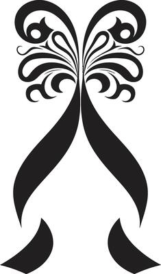 Graceful Ribbon Twists Black Artistic Elegance Ribbon
