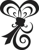 Exquisite Ribbon Delicacy Black Emblem Refined Ribbon Artistry Black Emblem vector