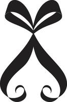Minimalistic Ribbon Touch Black Emblem Ribbon Graceful Ribbon Flourish Ornament Emblem vector