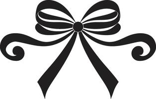 Artistic Elegance Ribbon Timeless Symmetry Black Emblem Ribbon vector