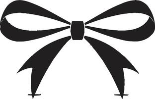 Ornate Ribbon Swirls Ribbon Exquisite Ribbon Detail Black Emblem vector