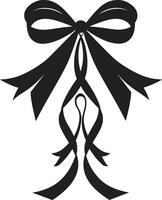 Elegant Ribbon Detailing Emblem Ornate Ribbon Curves Black Emblem Ribbon vector