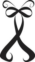 Stylish Ribbon Black Emblem Chic Ribbon Touch Decorative Ribbon vector
