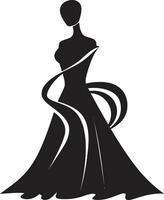 Sophisticated Style er Dress Emblem Runway Glamour Womans Dress vector