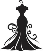 Couture Expression Womans Dress Modern Glamour Stylish Black Dress vector