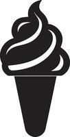 Scoops of Delight Cone Ice Cream Emblem Chilled Indulgence Black Cone vector