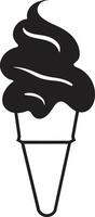 Delicious Chill Ice Cream Black Sweet Serenity Cone Ice Cream vector